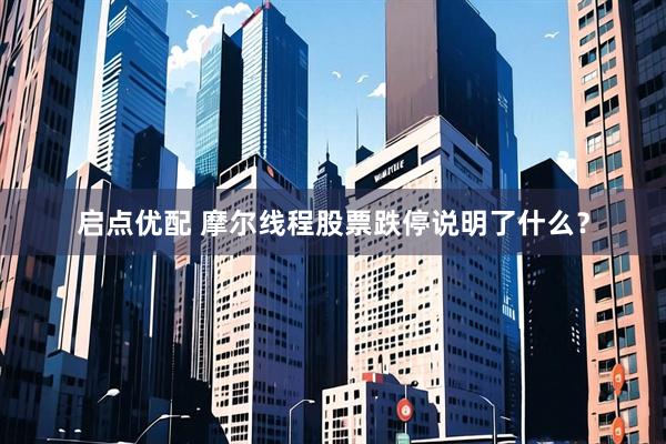 启点优配 摩尔线程股票跌停说明了什么？